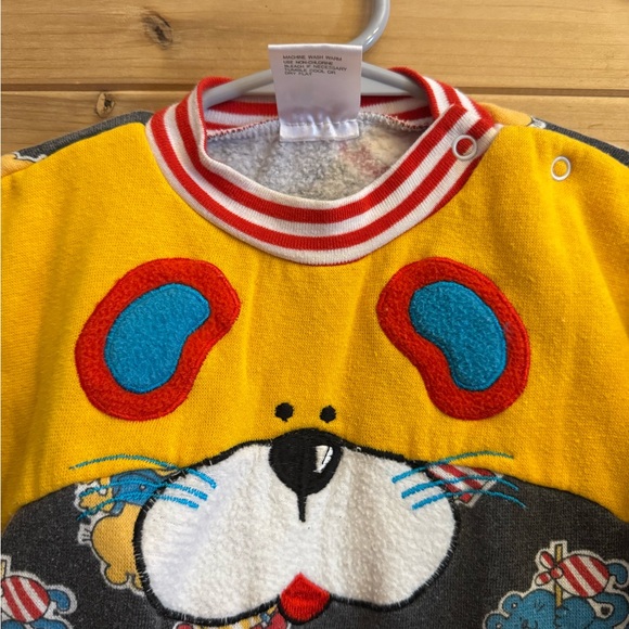 Vintage 90’s 9 & 18 Months Animal Giraffe Cat Colorful Romper Jumpsuit Retro - Picture 11 of 14